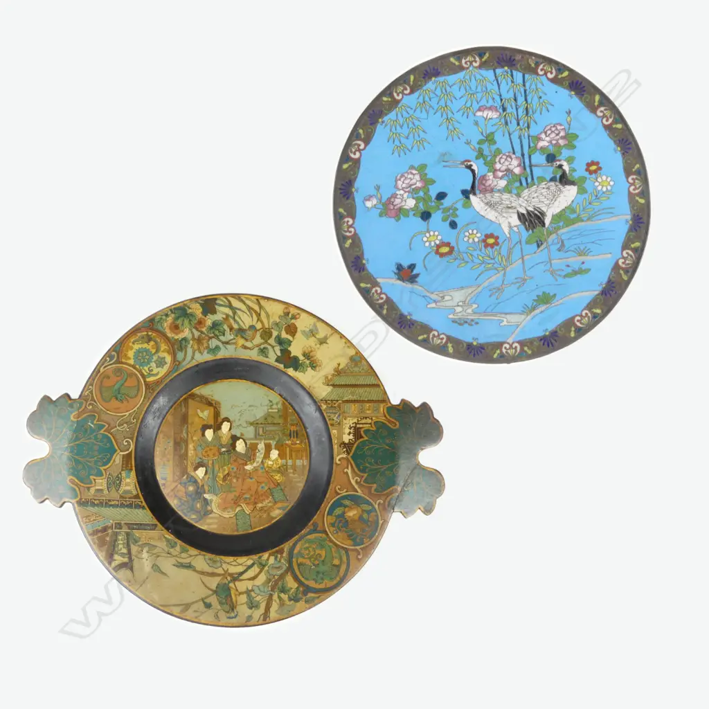 A Chinese cloisonné plate Image 1++