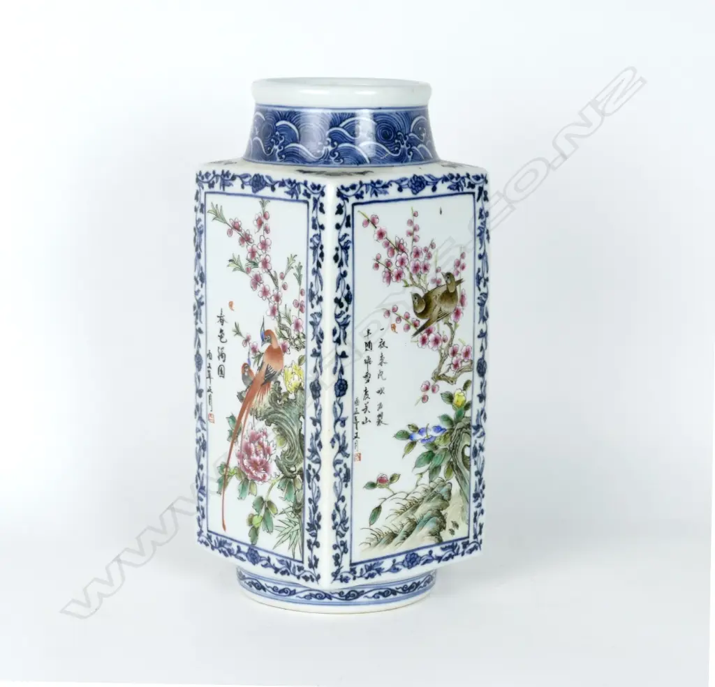 A Chinese square section vase Image 1++
