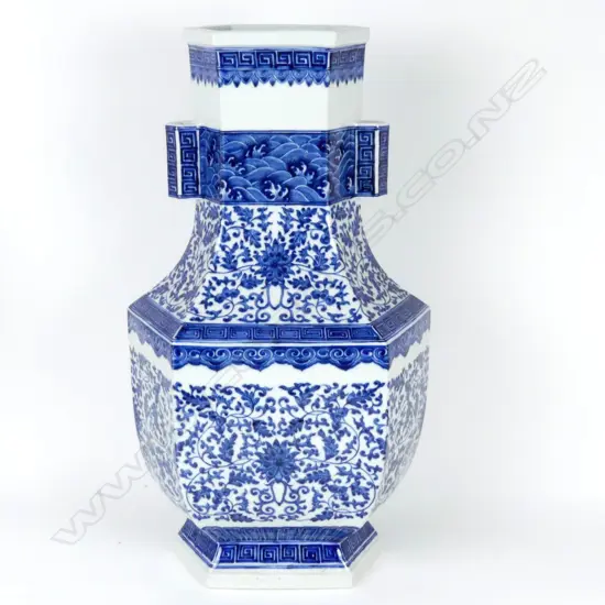 A large Chinese blue and white vase