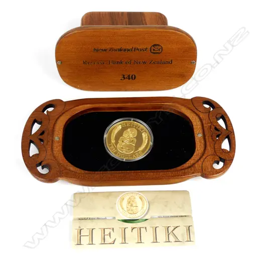 A 2010 NZ proof $10 gold Hei Tiki coin