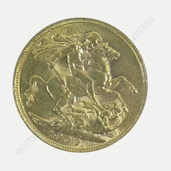 A 1909 full gold sovereign