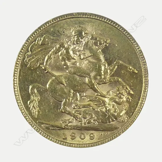 A 1909 full gold sovereign