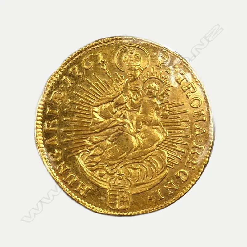 A 1761 Hungarian gold ducat coin Image 1++