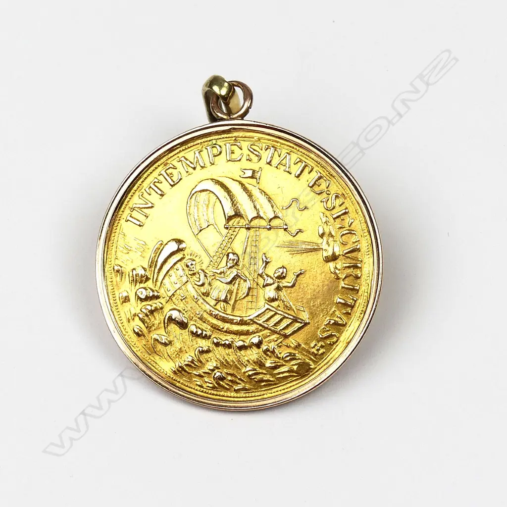 A vintage gold St George and The Dragon good luck pendant charm Image 1++
