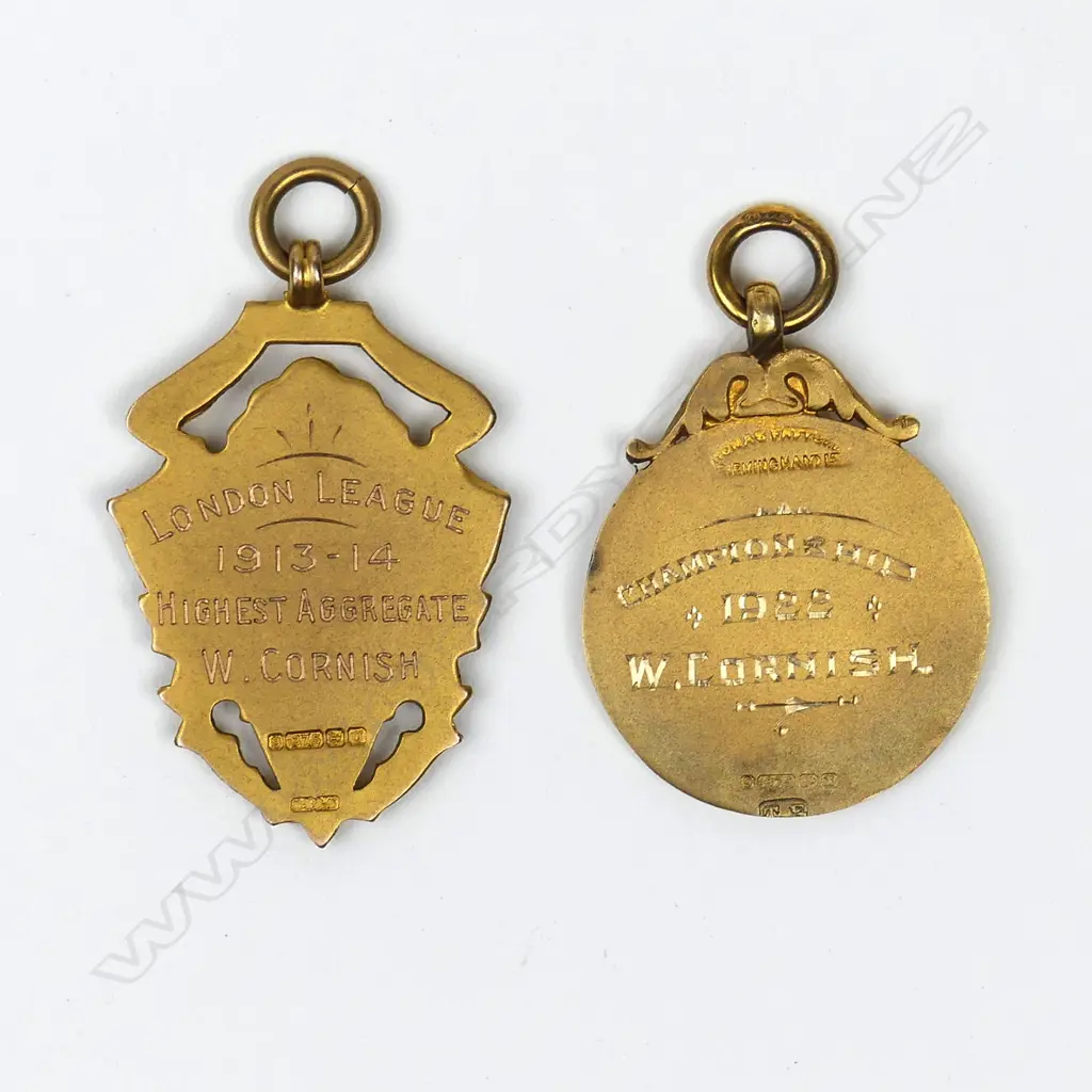 Two 9ct gold shooting medals Image 1++