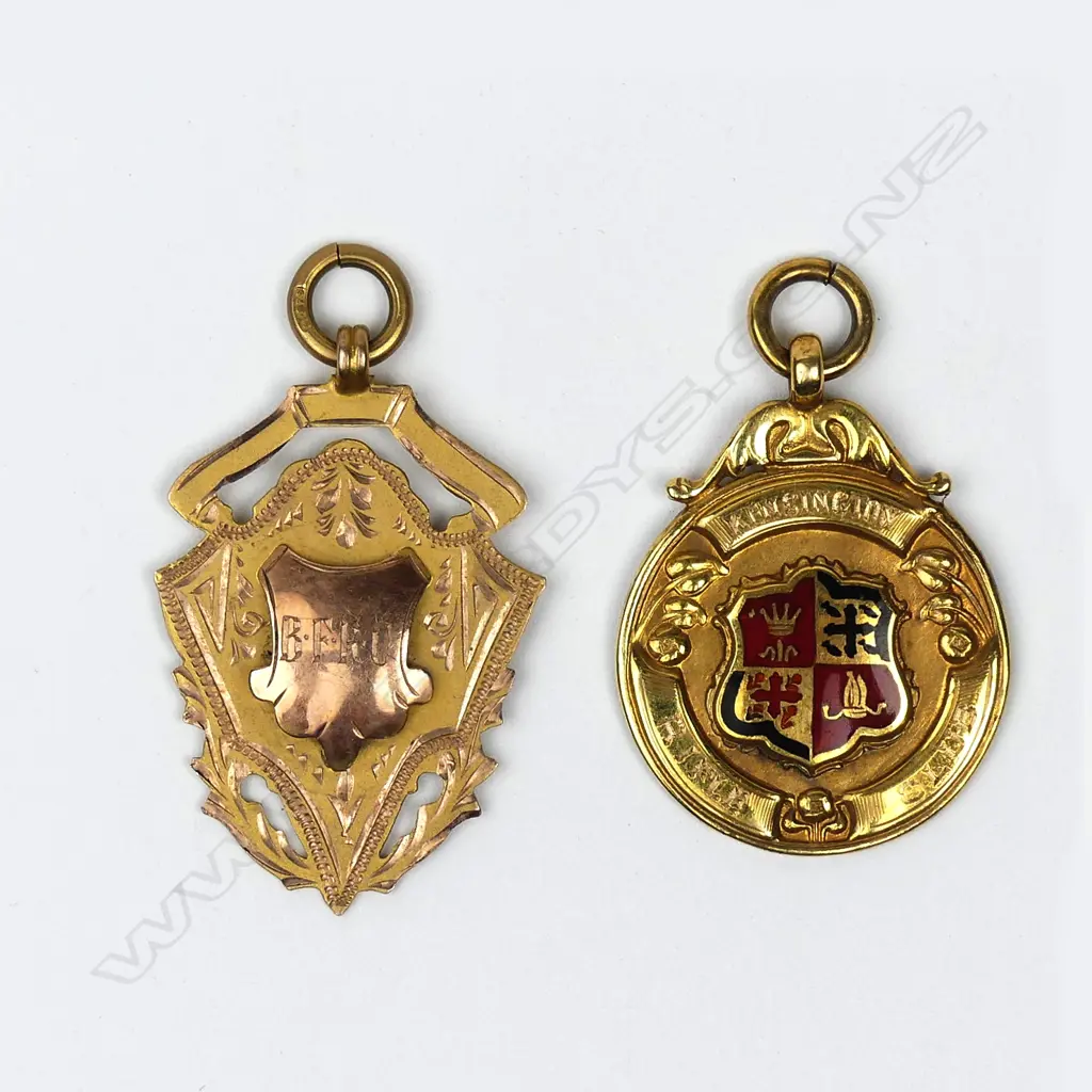 Two 9ct gold shooting medals Image 1++