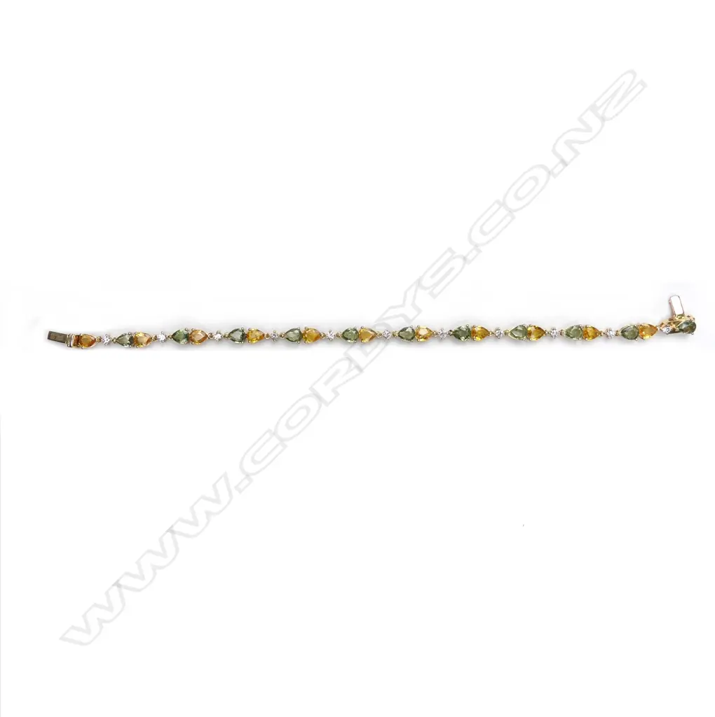 A 14ct gold sapphire and diamond bracelet Image 1++