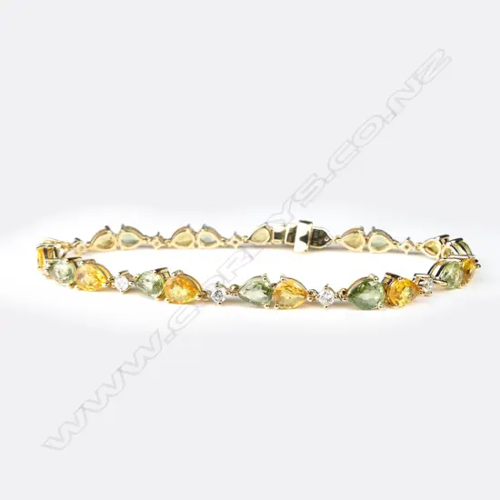 A 14ct gold sapphire and diamond bracelet