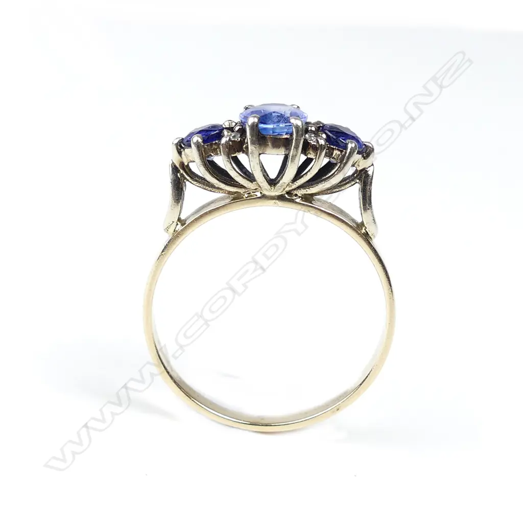 A 9ct gold sapphire and diamond ring Image 1++