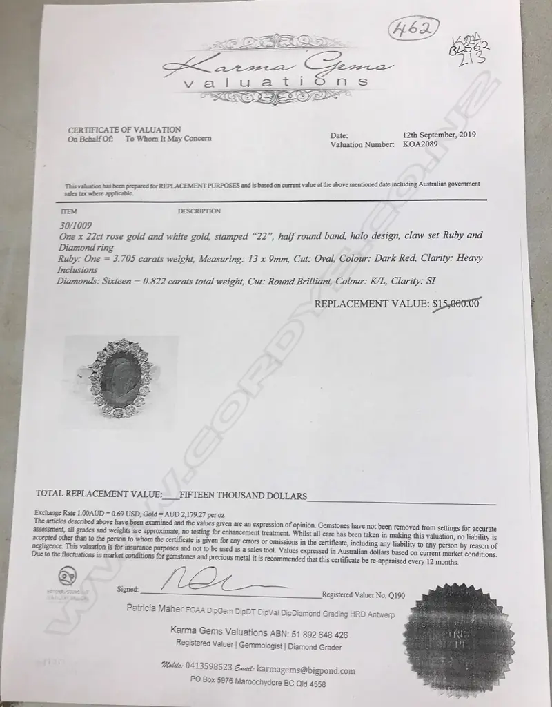 A 22ct rose and white gold ruby and diamond ring Image 1++