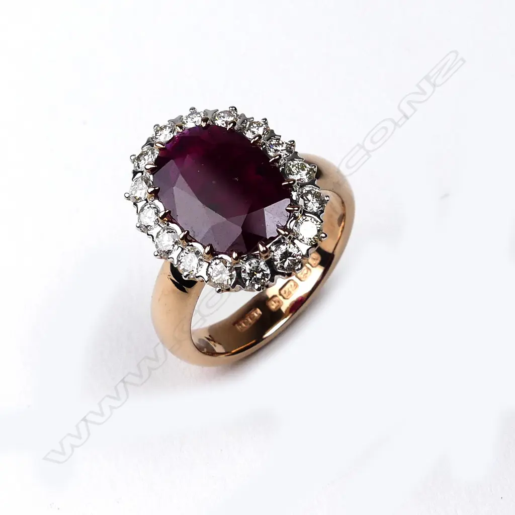 A 22ct rose and white gold ruby and diamond ring Image 1++