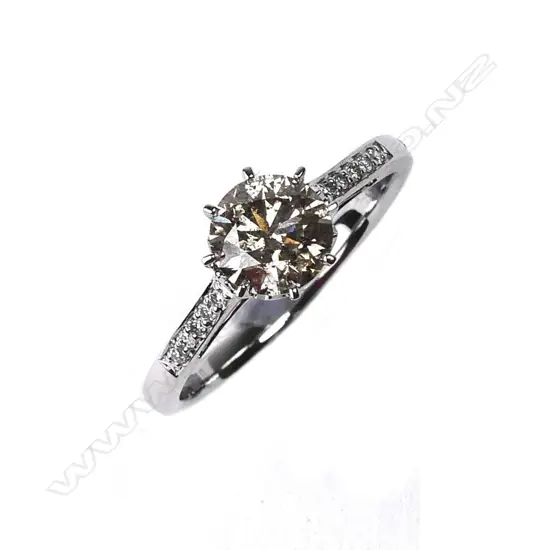 A 14ct white gold and diamond solitaire ring