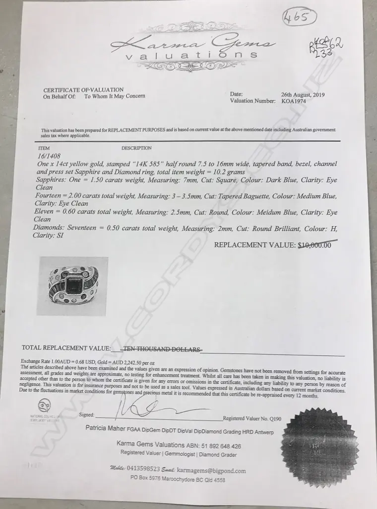 A 14ct gold sapphire and diamond ring Image 1++