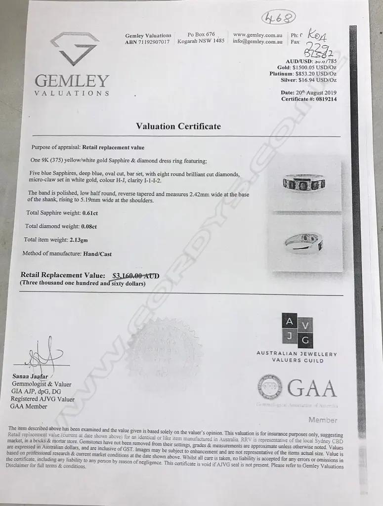 A 9ct gold sapphire and diamond dress ring Image 1++