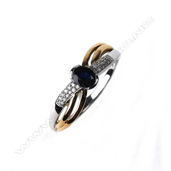 A 9ct gold sapphire and diamond ring