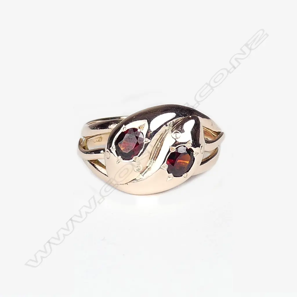An antique 9ct rose gold snake ring Image 1++