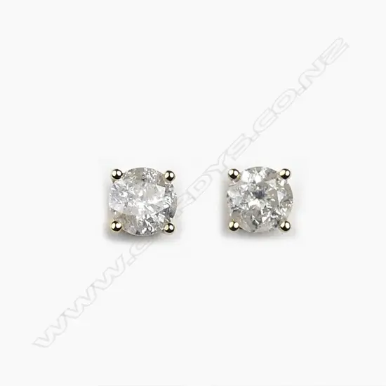 A pair of 14ct gold and diamond stud earrings