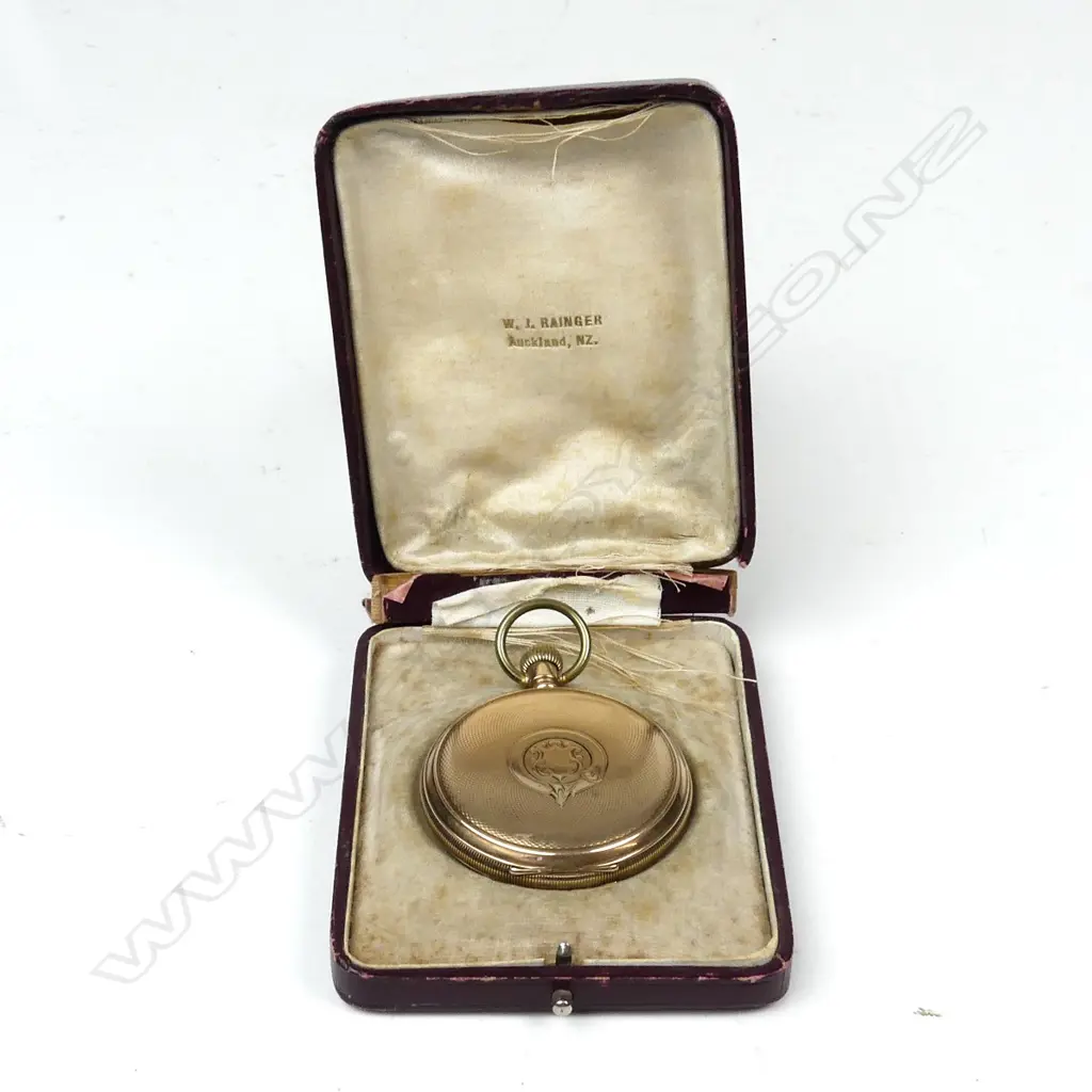 An early 20thC 10ct. rose gold Elgin full hunter pocket watch Image 1++