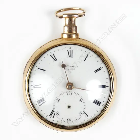 A George III period 18ct gold pair cased pocket watch