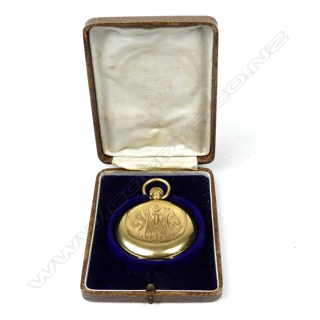An early 20thC Elgin 18ct. yellow gold full hunter pocket watch Image 1++