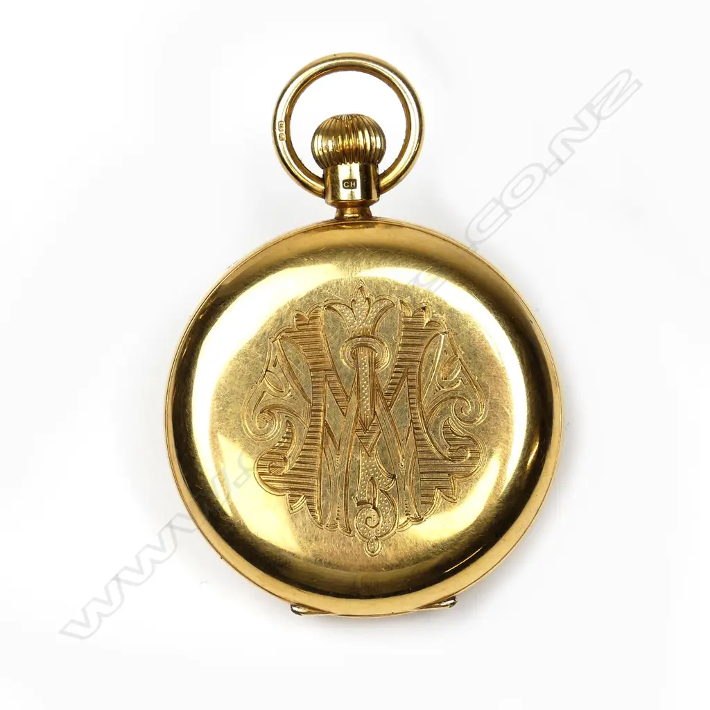 An early 20thC Elgin 18ct. yellow gold full hunter pocket watch Image 1++
