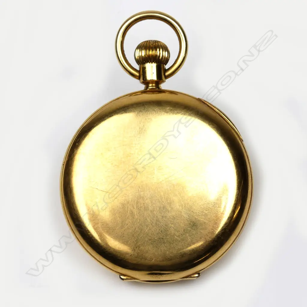 An early 20thC Elgin 18ct. yellow gold full hunter pocket watch Image 1++