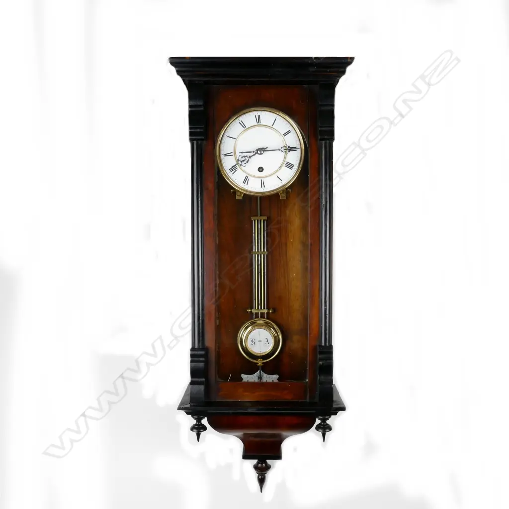 A 19thC mahogany regulator wall clock Image 1++
