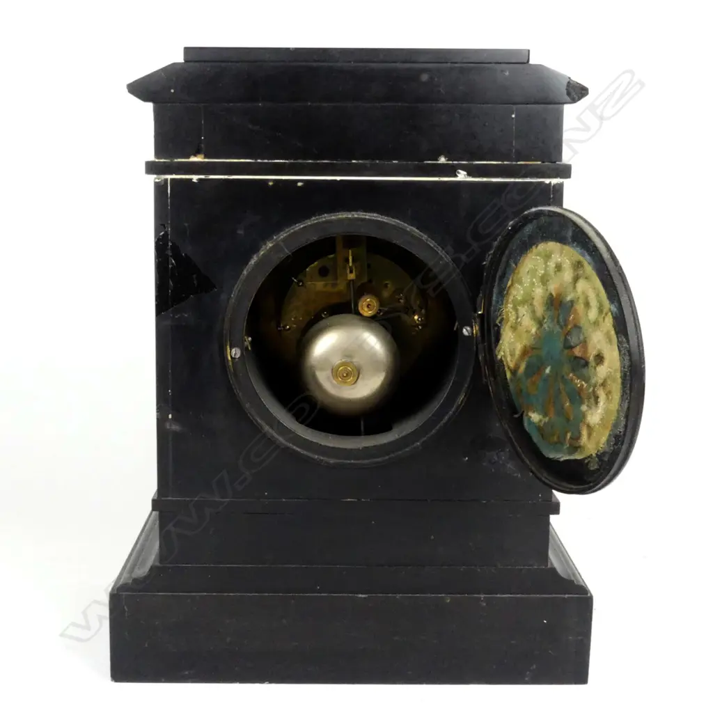 A black slate and porphyry cased mantel clock Image 1++