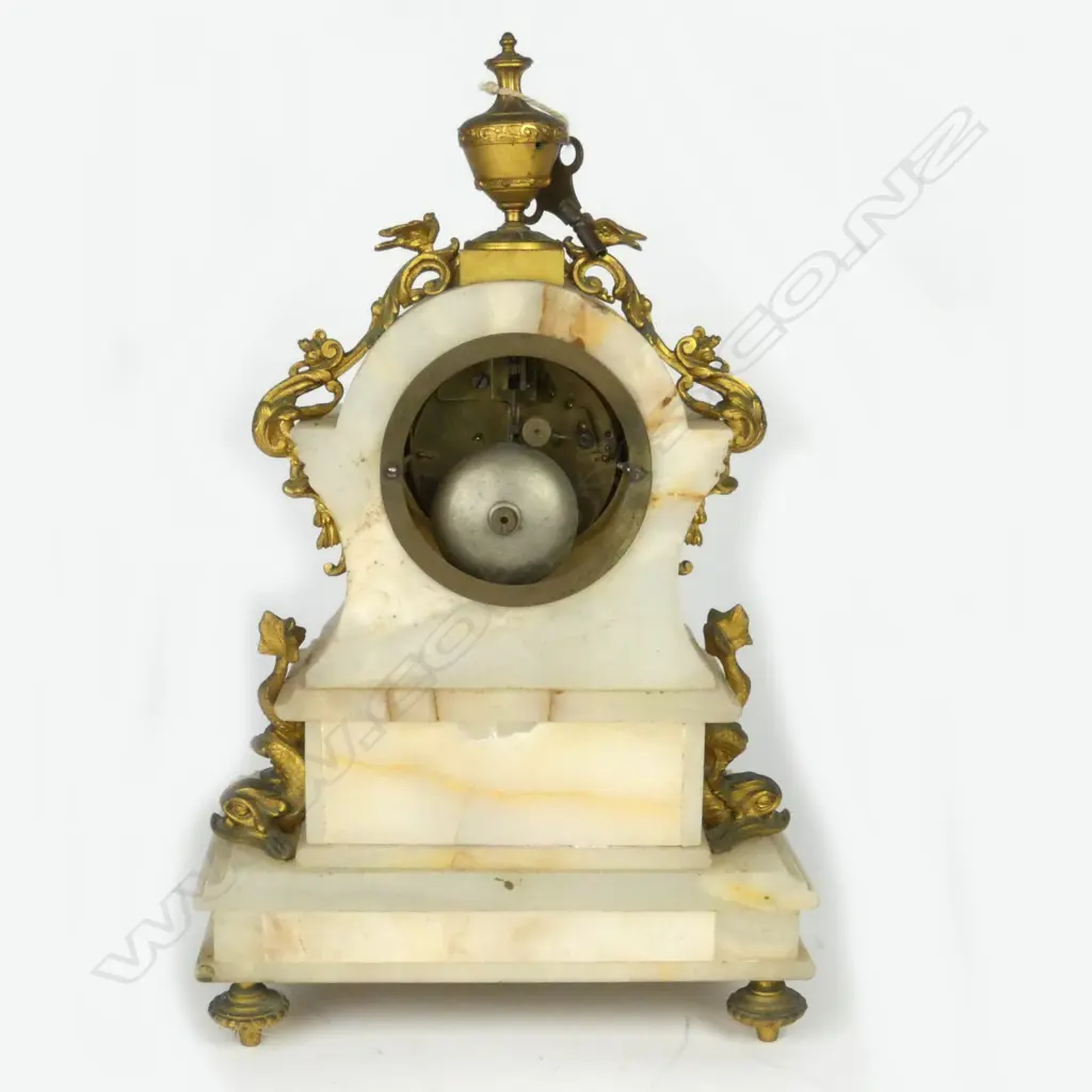 A French alabaster and ormolu mantel clock Image 1++