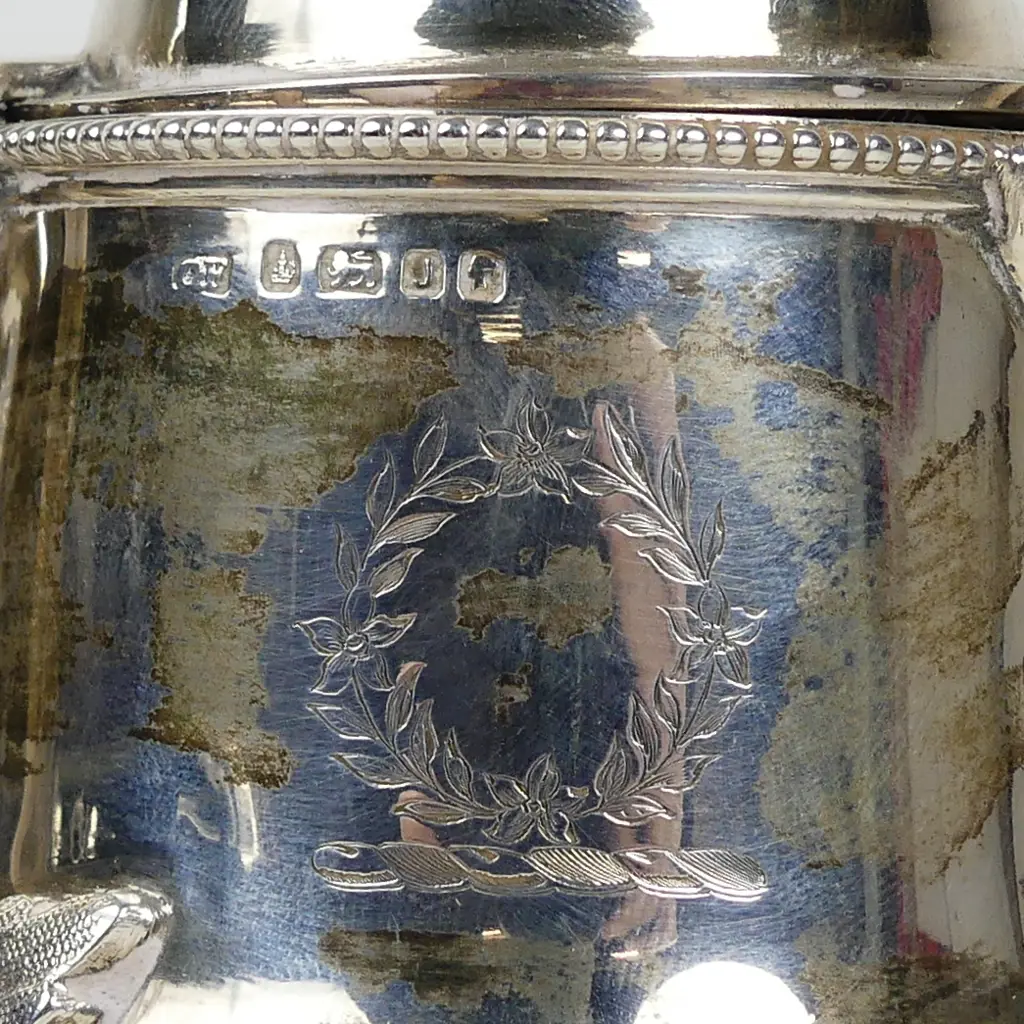 A Victorian silver and glass claret jug Image 1++