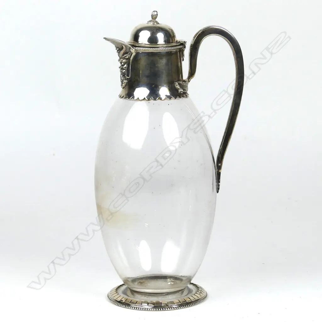 A Victorian silver and glass claret jug Image 1++