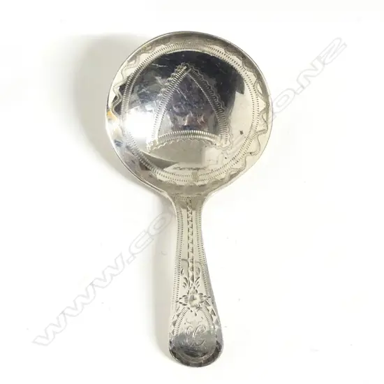 A George III silver caddy spoon