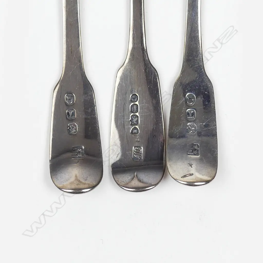 Three silver mustard spoons Image 1++