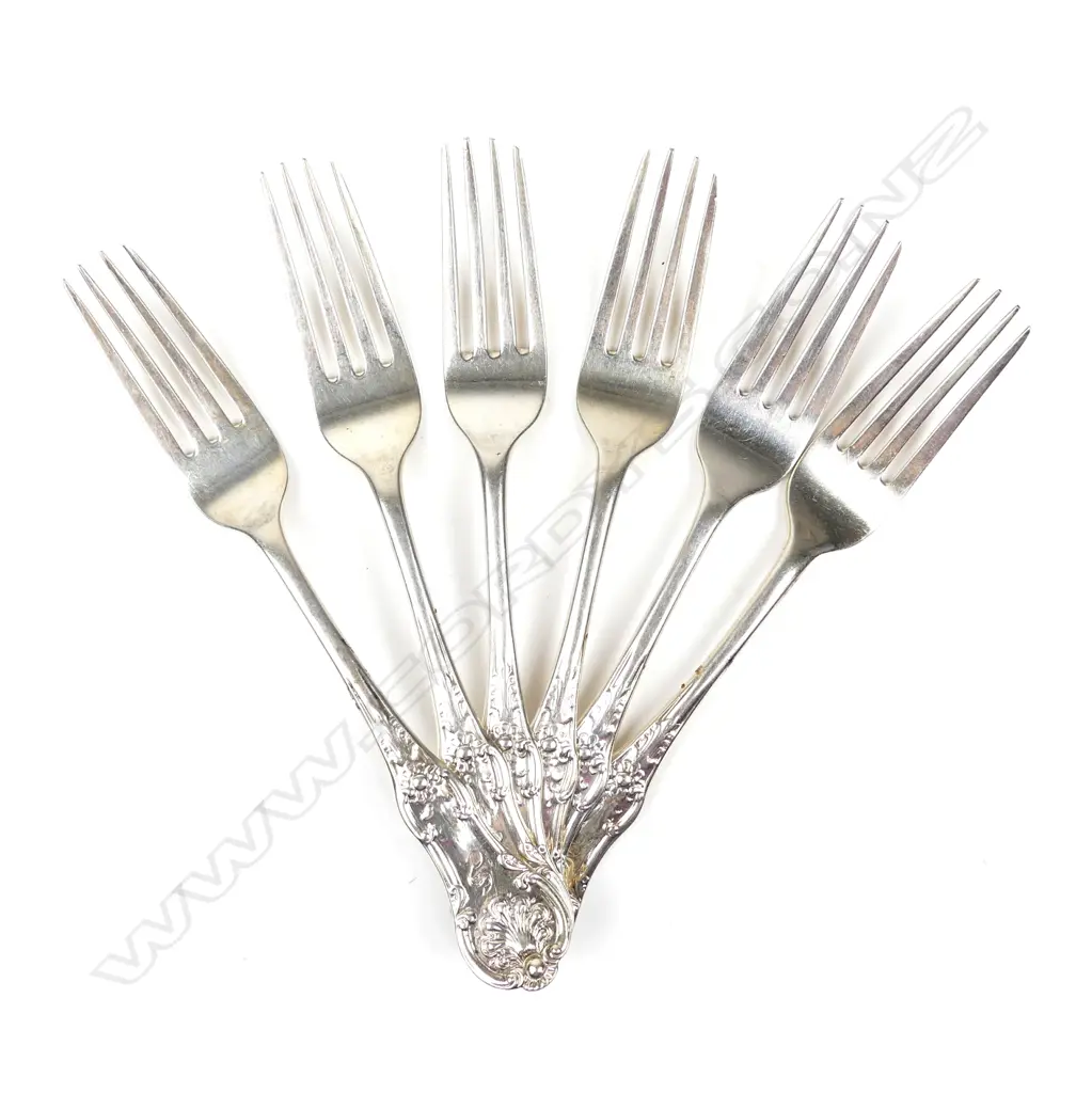 Six Scottish silver dinner forks Image 1++