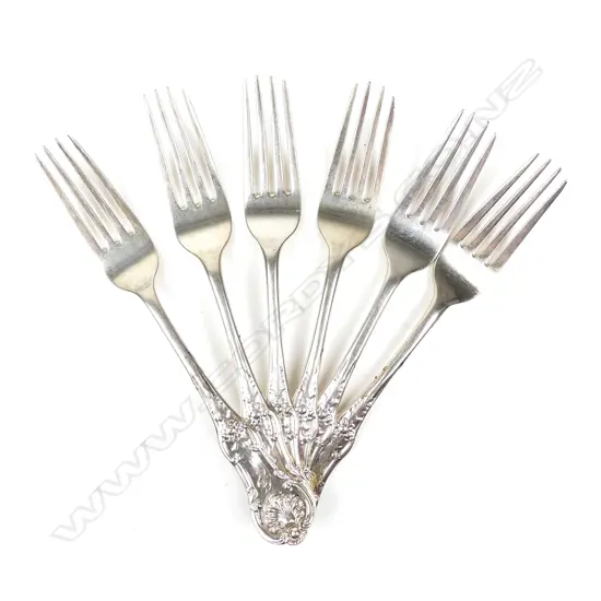 Six Scottish silver dinner forks