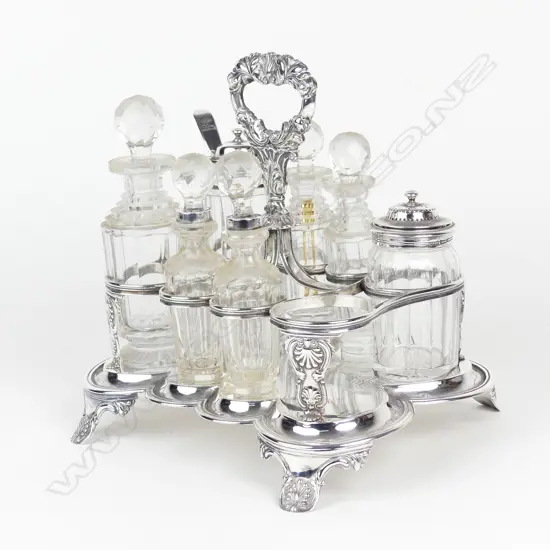 A William IV silver cruet stand