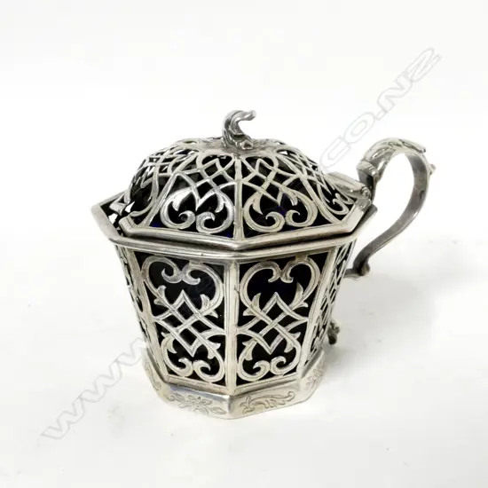 A good Victorian silver octagonal mustard pot