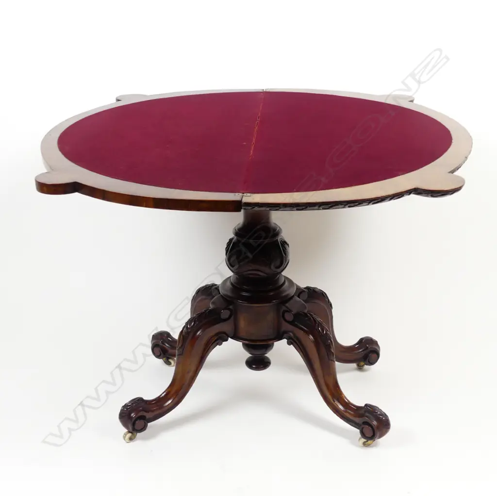 A Victorian walnut card table Image 1++