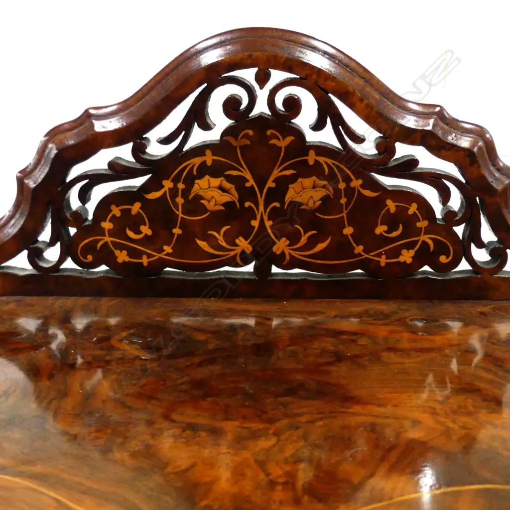 A Victorian walnut canterbury whatnot Image 1++