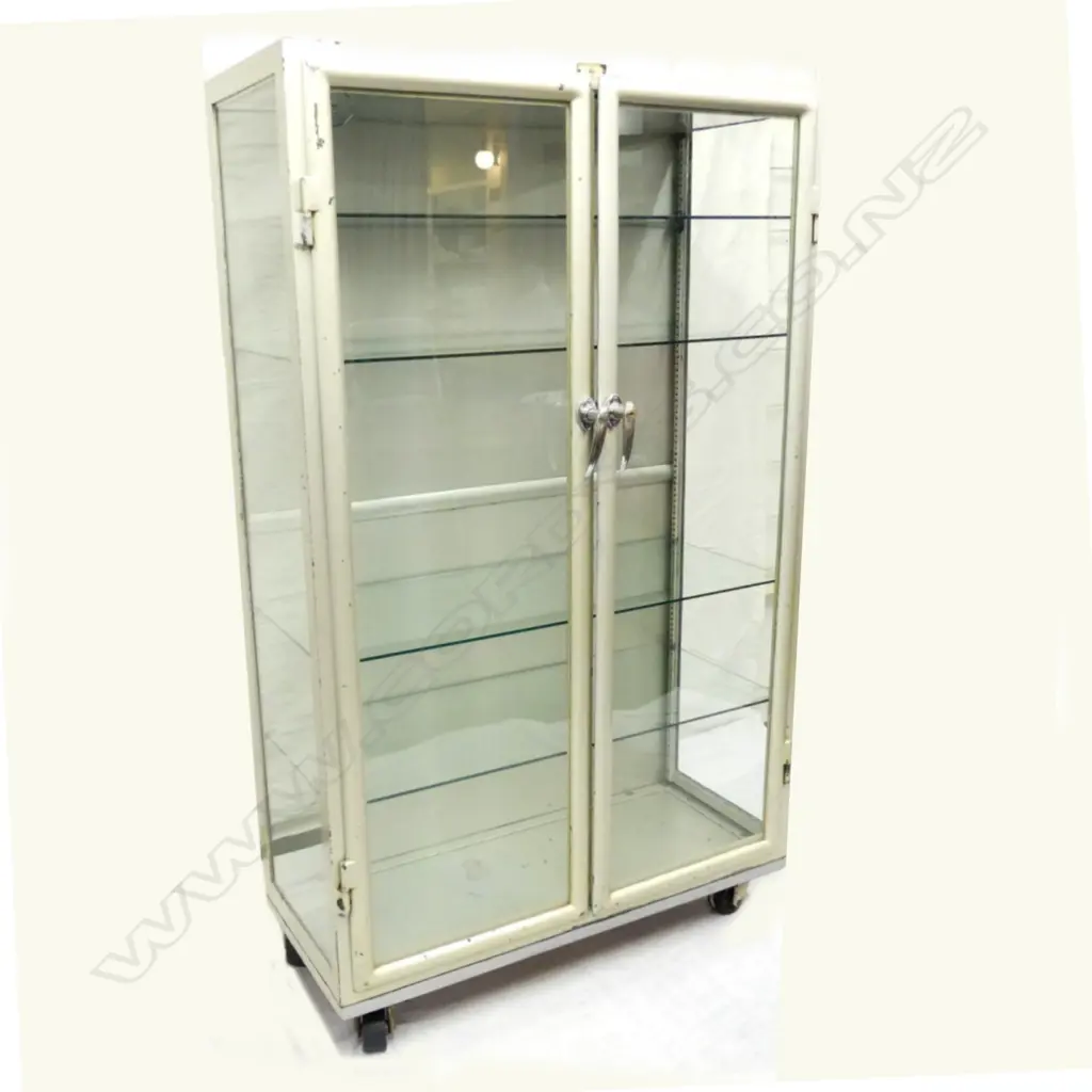 A metal and glass surgical instrument cabinet Image 1++