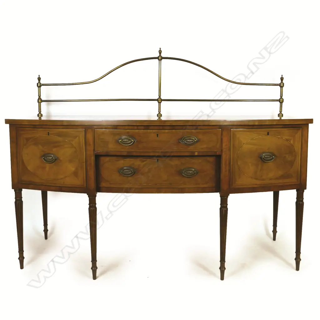 A George III mahogany bowfront sideboard Image 1++