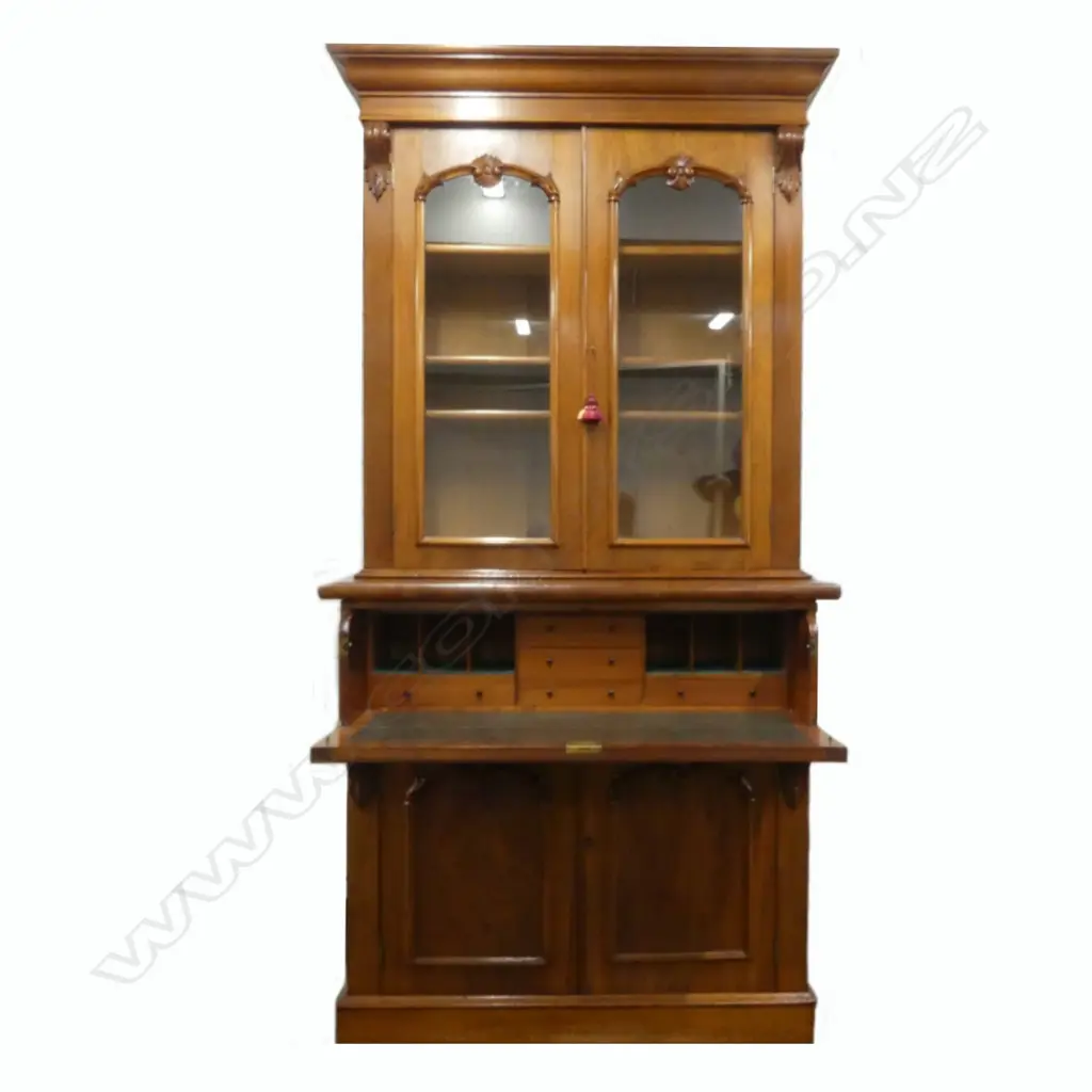 A Victorian mahogany secretaire bookcase Image 1++