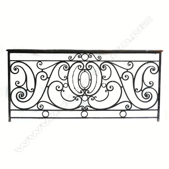 A vintage iron narrow classical balustrade