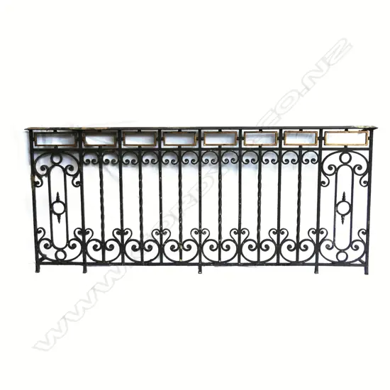 A vintage iron narrow balustrade