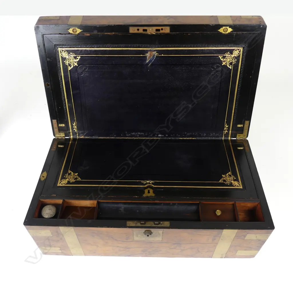 An impressive Victorian walnut writing slope Image 1++