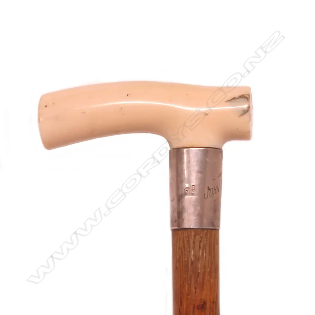 A c.1900 ivory handled walking stick Image 1++