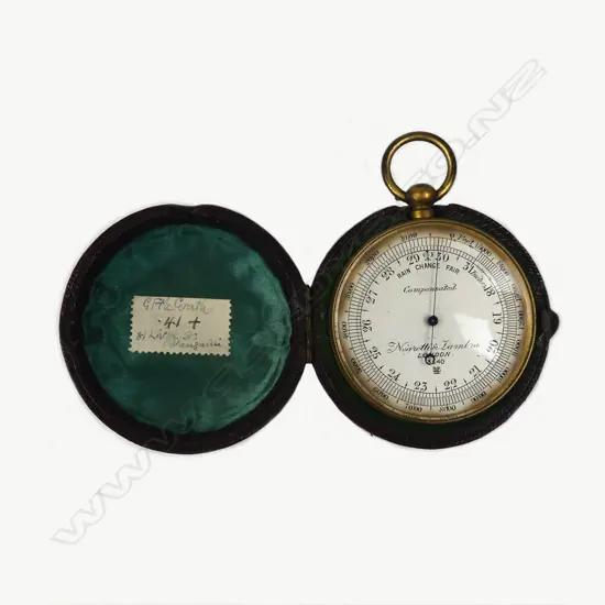 A c.1900 Negretti & Lambra compensated pocket barometer/compass