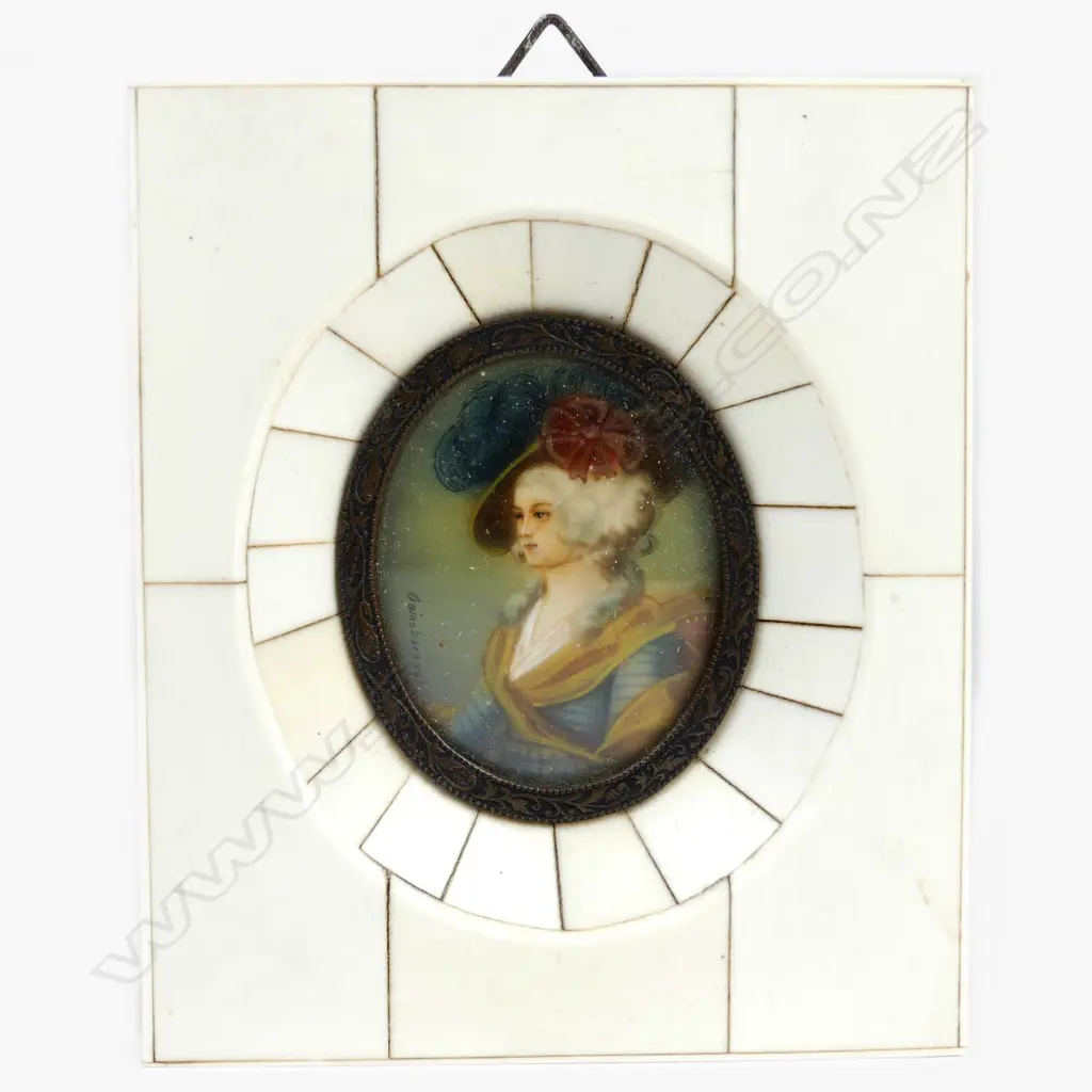 A hand painted portrait miniature on ivory Image 1++