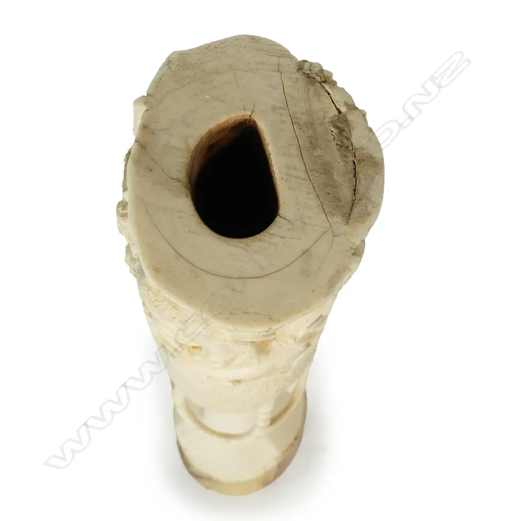 A substantial African old carved ivory tusk section Image 1++