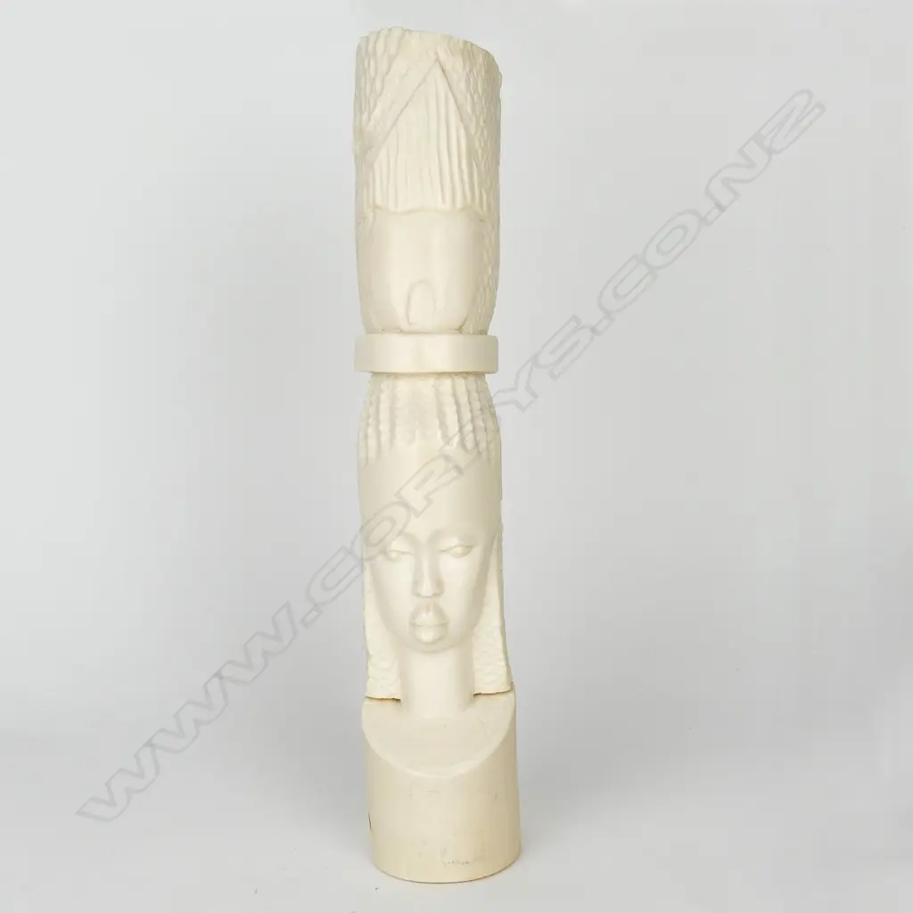 An African old carved ivory tusk section Image 1++